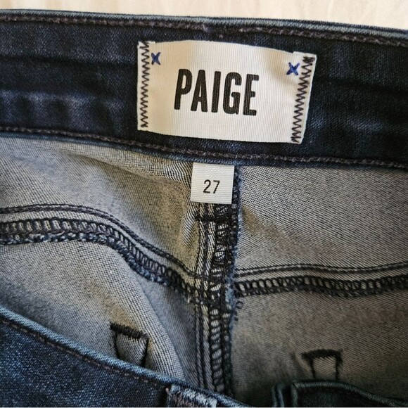 PAIGE Jeans Women’s 27 (28x28) Verdugo Ankle Blue Low-Rise Stretch Skinny Denim - Picture 2 of 10